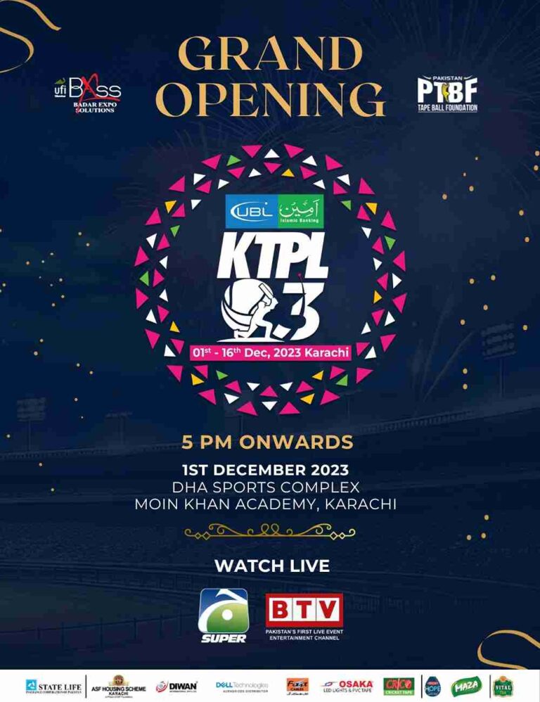 Karachi Tape Ball Premier League Live Streaming and Schedule