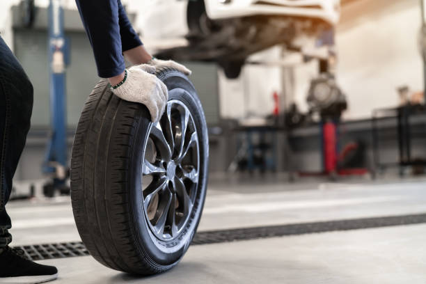 Man changing tire